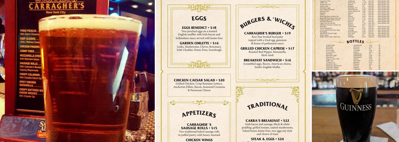 Carragher's Menu