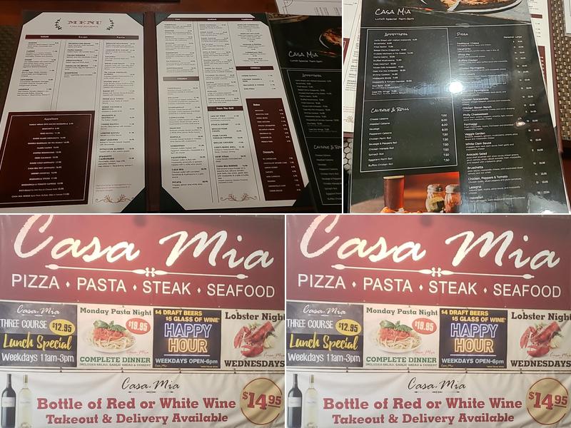 Casa Mia Menu