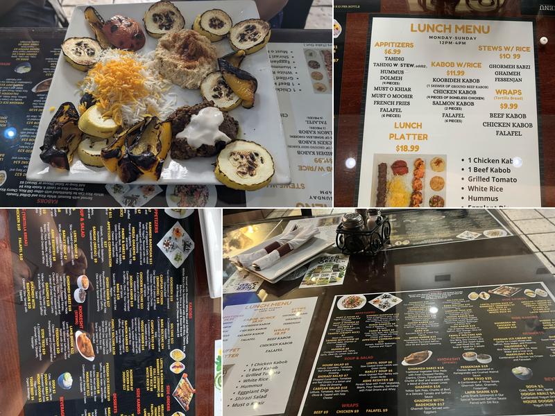 Caspian Persian Grill Menu