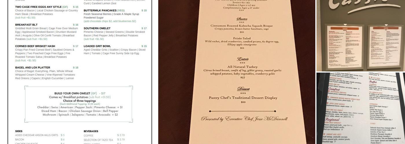 Cassis Menu