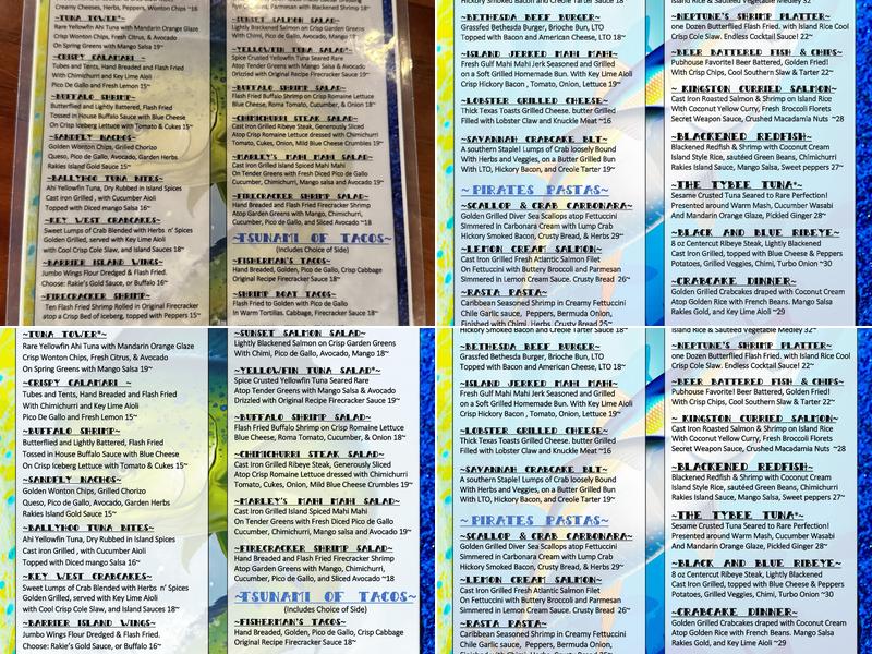Castaways Menu