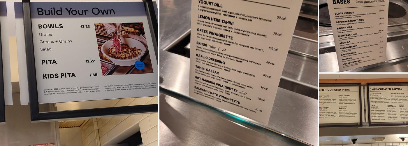 CAVA Menu