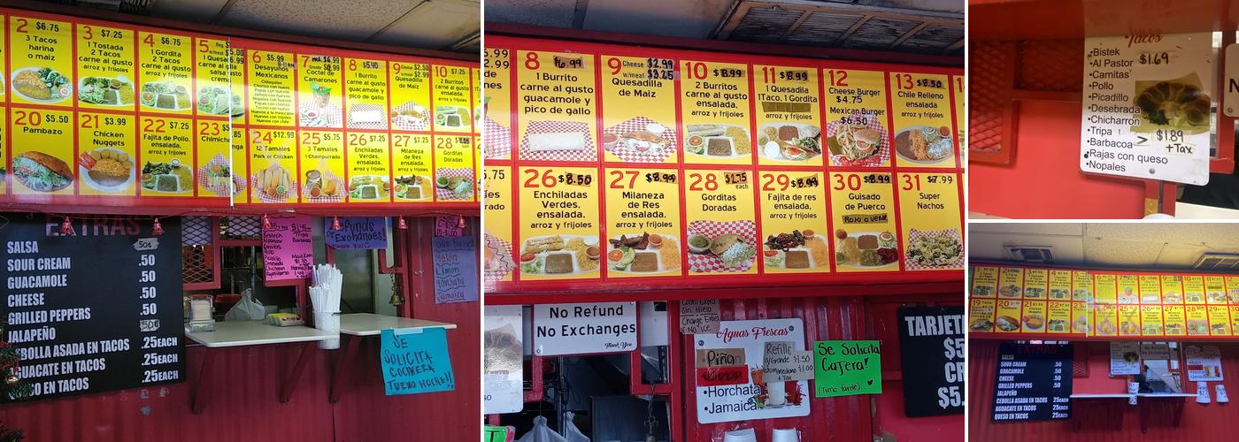 Cesar’s Tacos Menu