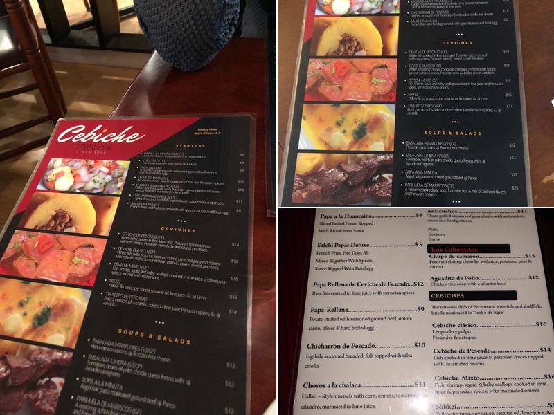 Cebiche Highlands Menu