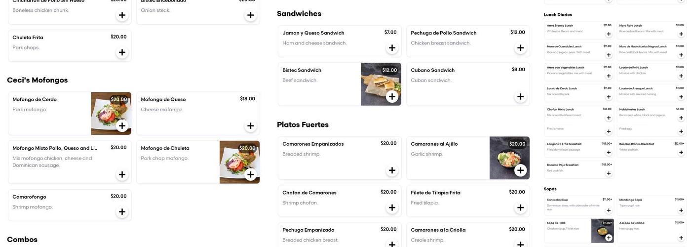 Ceci's Menu