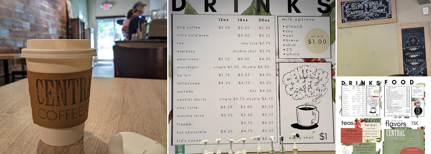 Central Coffee Co Menu