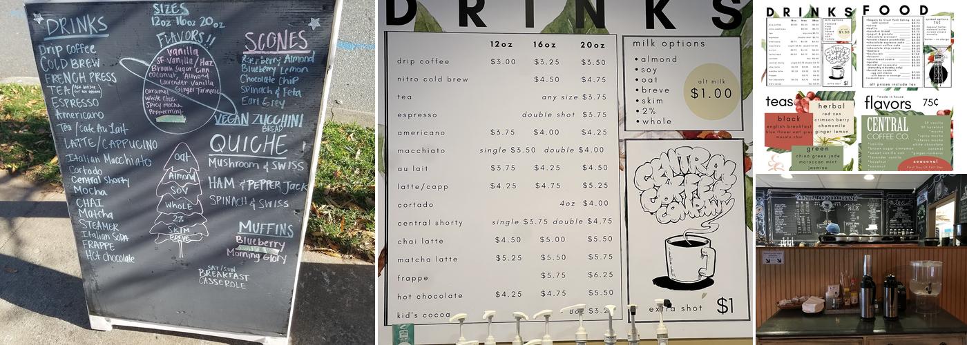 Central Coffee Co Menu