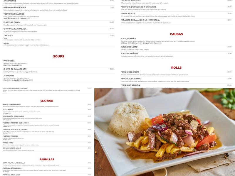 Ceviche & Grill Menu