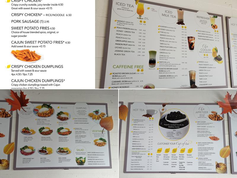 Cha For Tea - Long Beach Menu