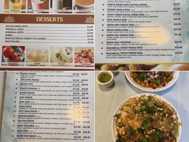 Chaat Corner Menu