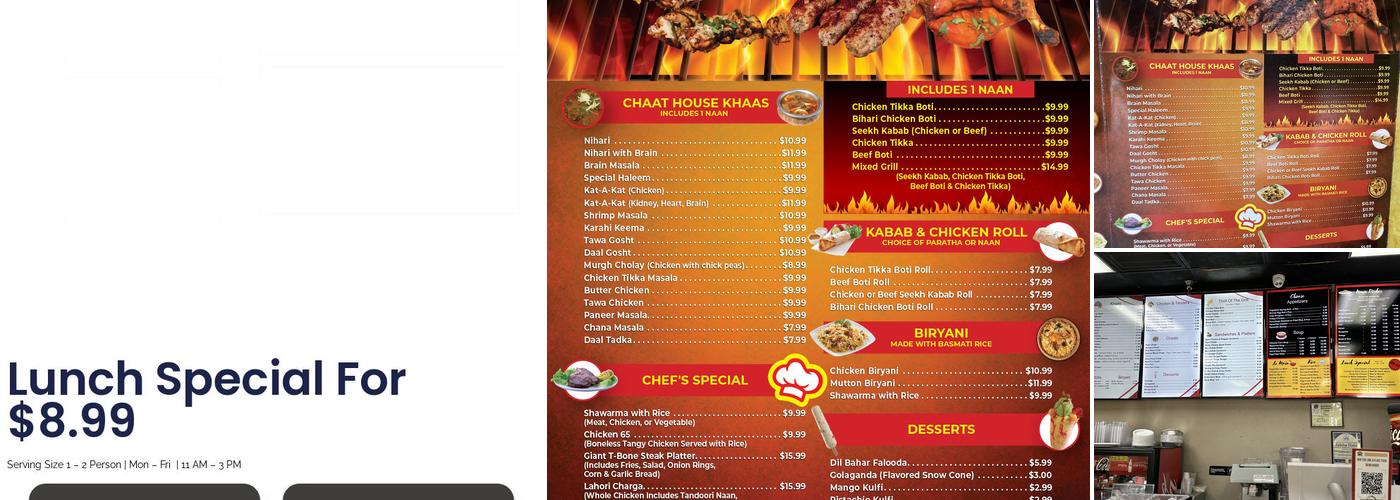 Chaat House Menu