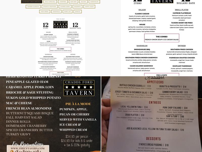 Chadds Ford Tavern Menu