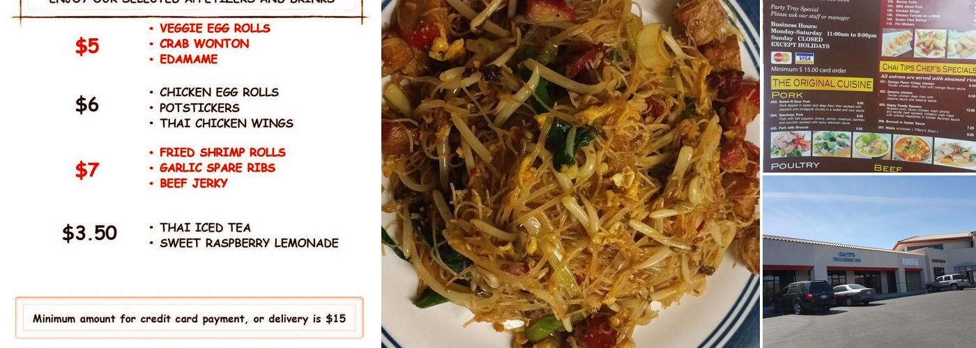 Chai Tip's Thai & Chinese Menu