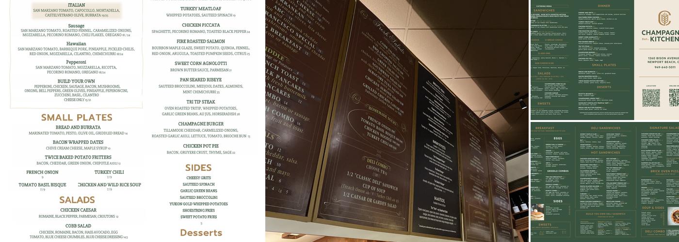 Champagnes Kitchen Menu