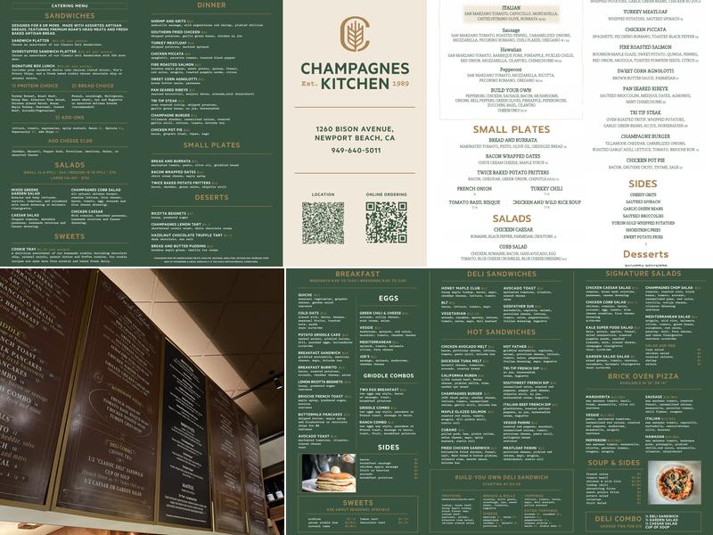 Champagnes Kitchen Menu
