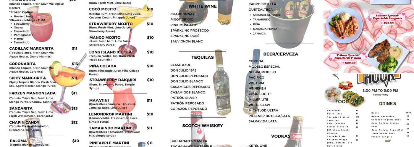 Chapines Restaurant Menu