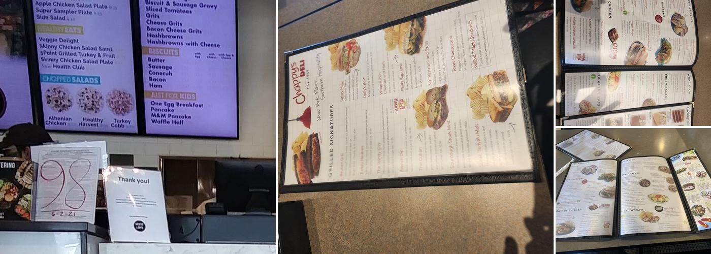 Chappy's Deli - Perry Hill Menu