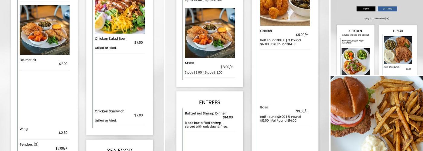 Charlie D's Chicken and Seafood East Menu