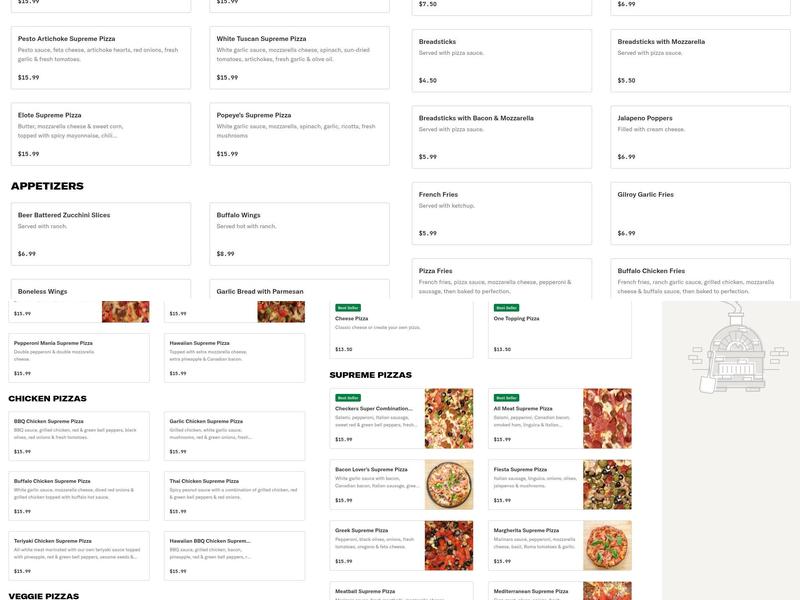 Checkers Pizza Menu
