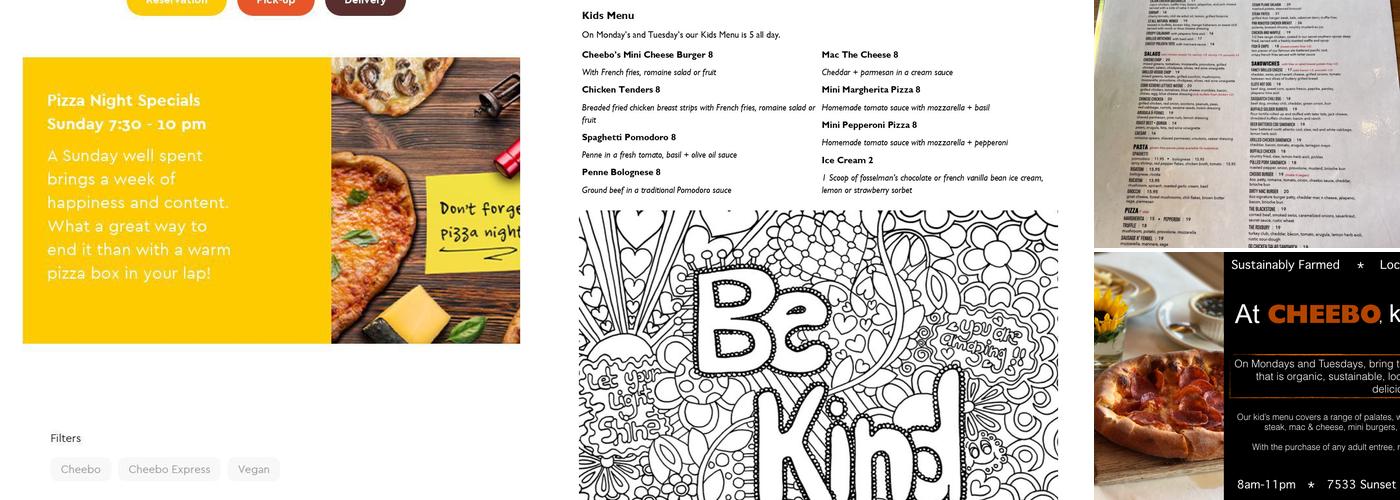 Cheebo Menu