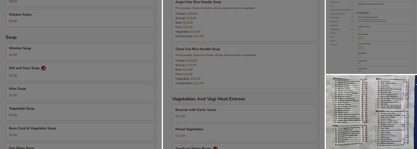 Chen's Gourmet Menu