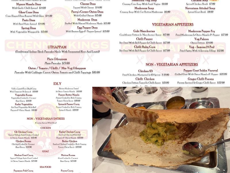 Chennai Kings Menu
