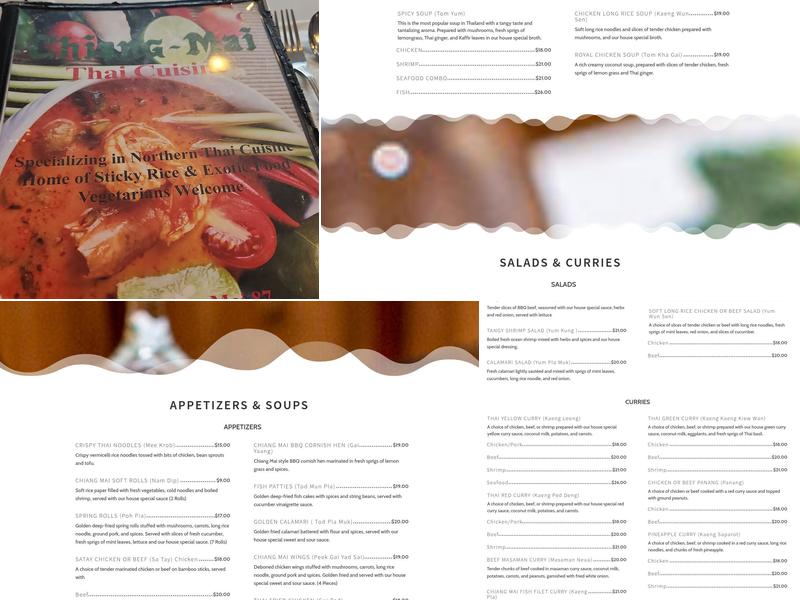 Chiang Mai Thai Cuisine Menu
