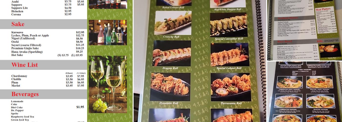 Chiba Japanese Menu