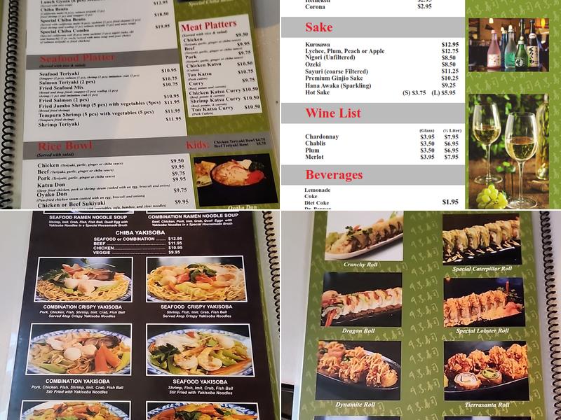 Chiba Japanese Menu