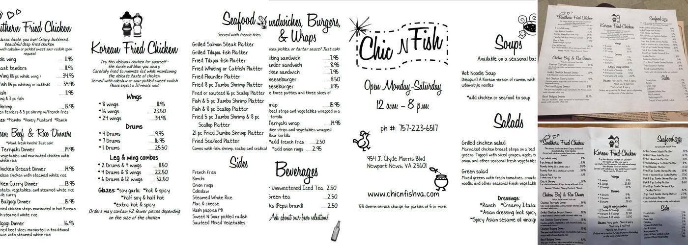 Chic N Fish Menu