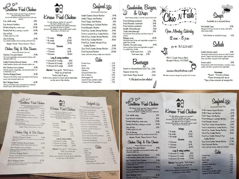 Chic N Fish Menu