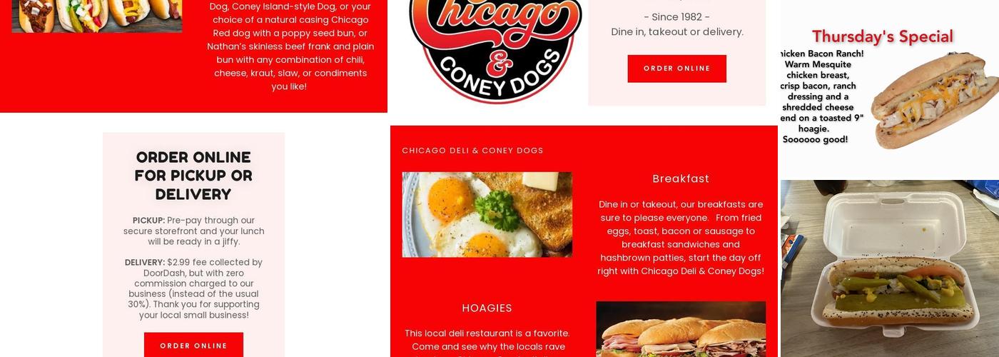 Chicago Deli & Coney Dogs Menu