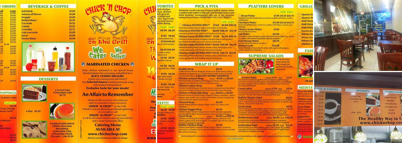 Chick 'n Chop on the Grill Menu