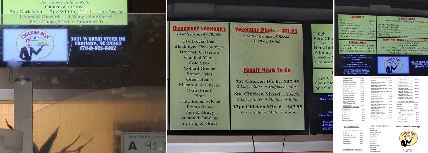 Chicken Box Cafe Menu