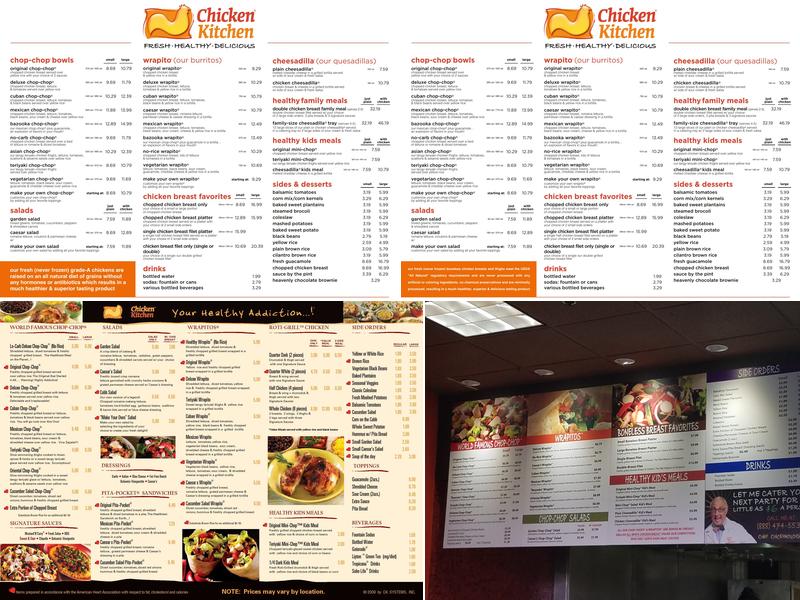 Chicken Kitchen Menu