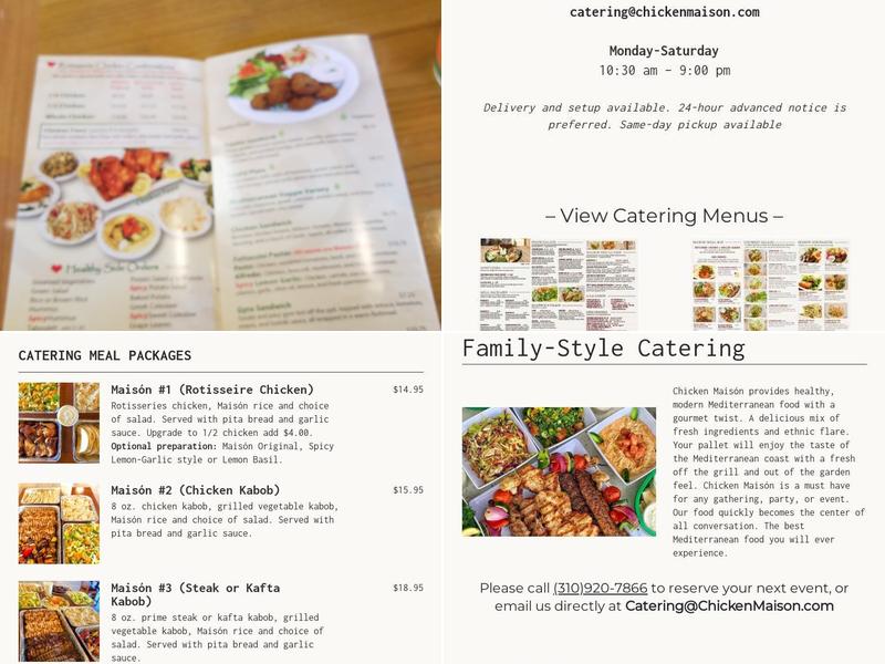 Chicken Maisón Menu