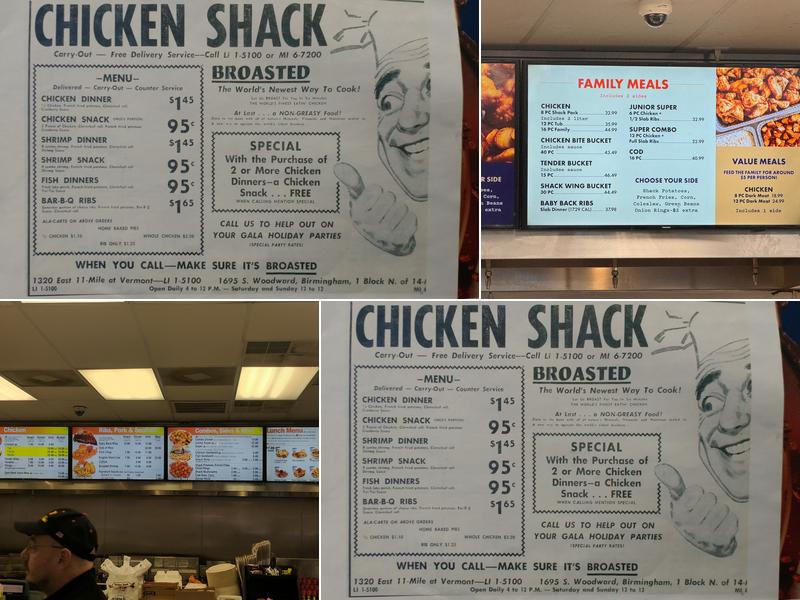 Chicken Shack Clawson Menu