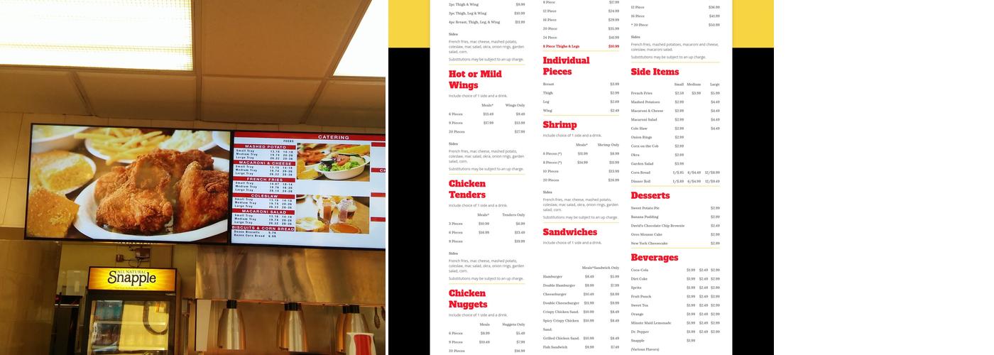 Chicken Supreme Menu