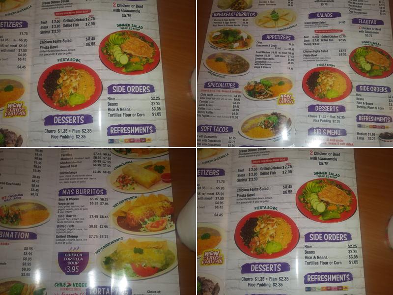 Chile Verde Menu
