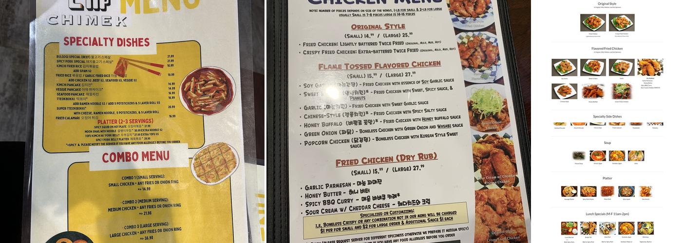 ChiMek Menu