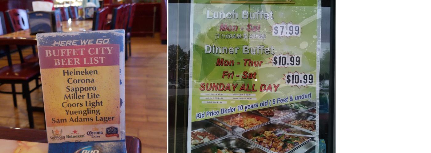 Buffet City Menu