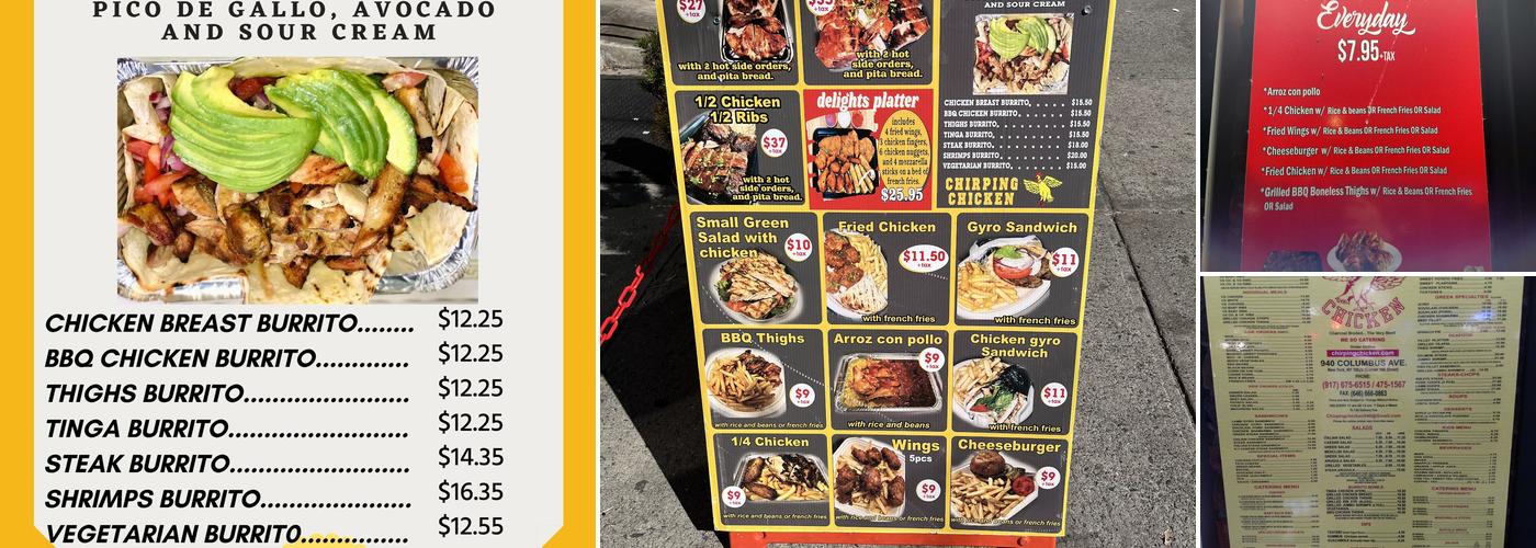 Chirping Chicken Menu