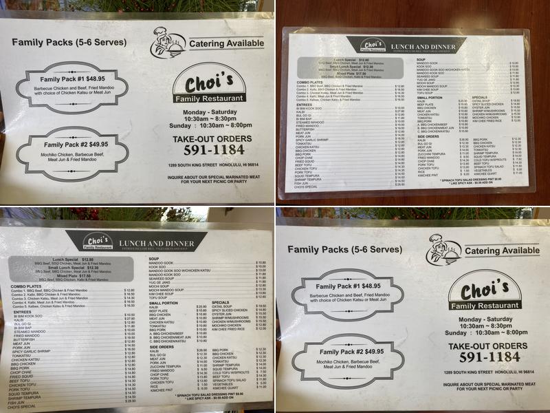 Choi's Family Restaurant Menu