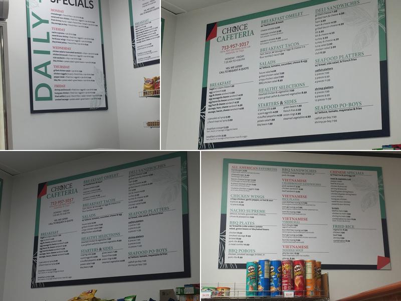 Choice Cafeteria Menu