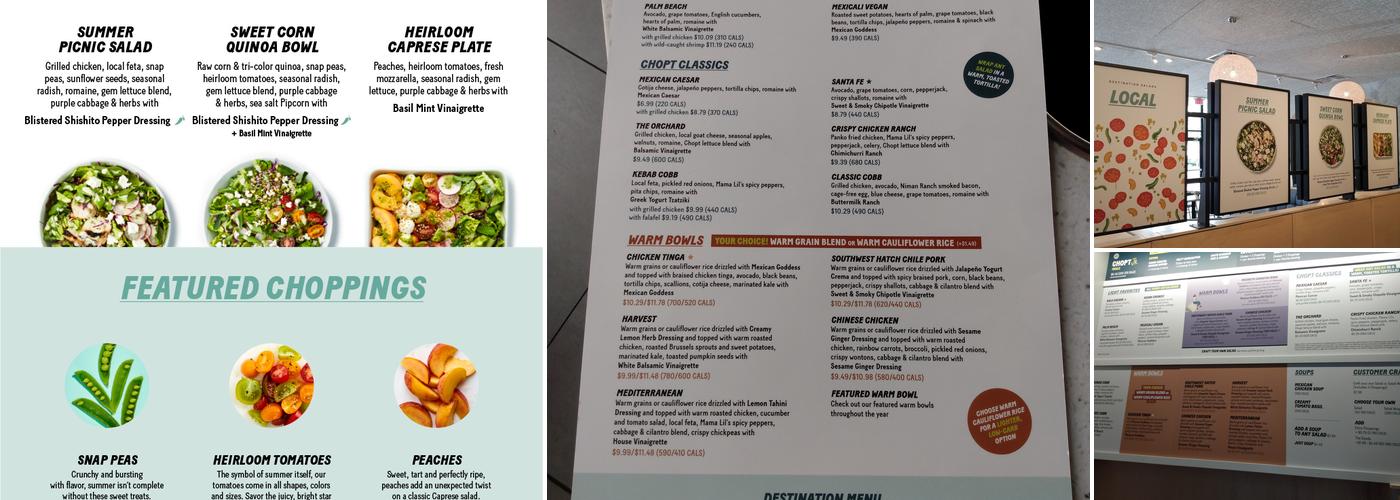 Chopt Creative Salad Co. Menu
