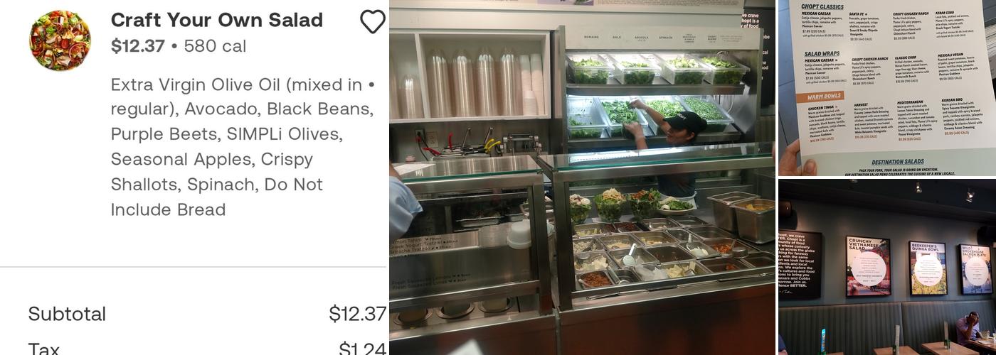 Chopt Creative Salad Co. Menu