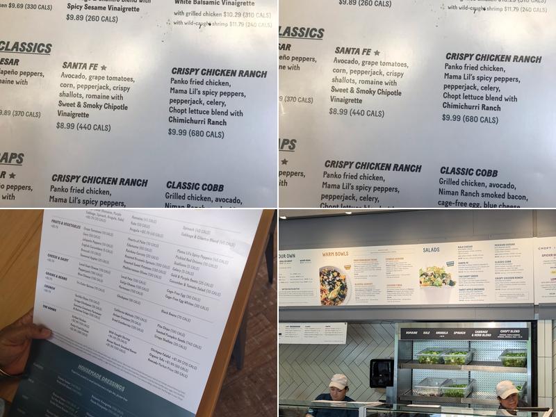 Chopt Creative Salad Co. Menu
