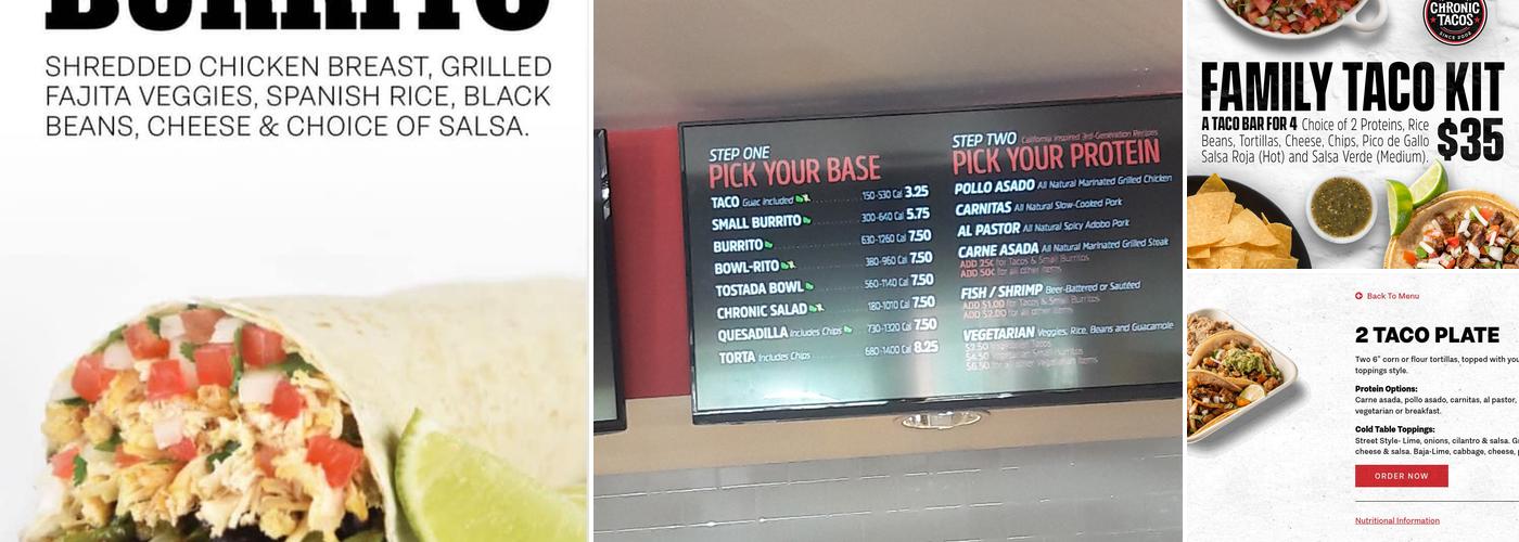 Chronic Tacos Menu