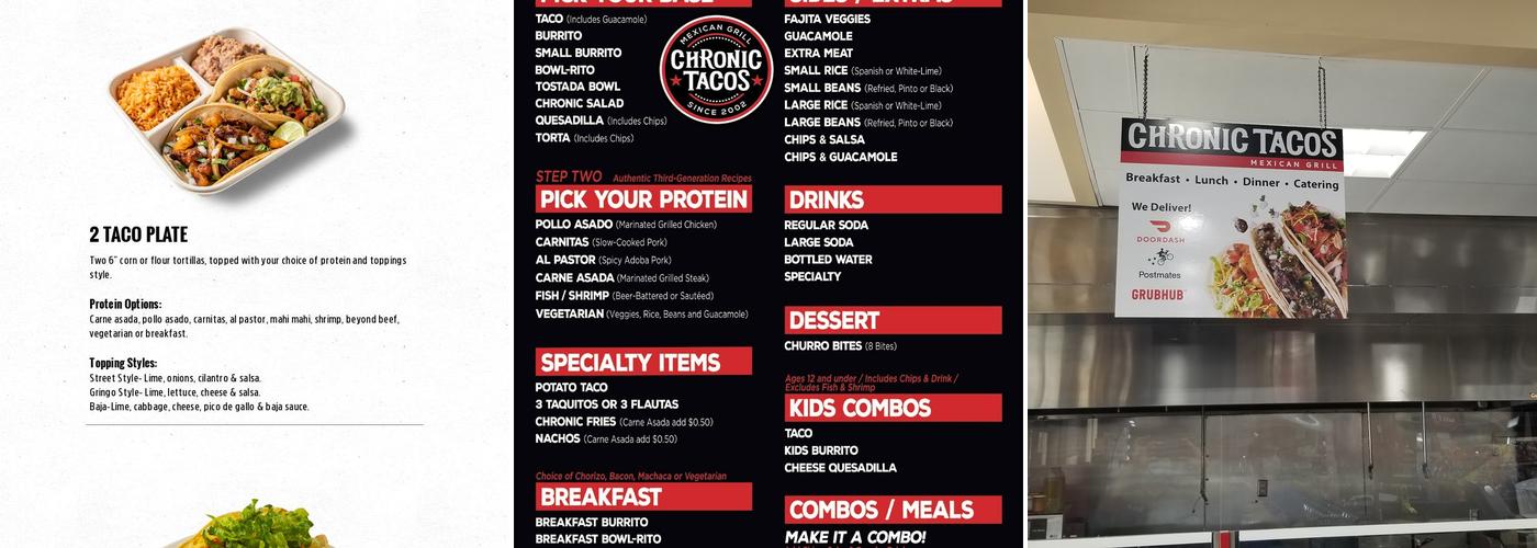 Chronic Tacos Menu