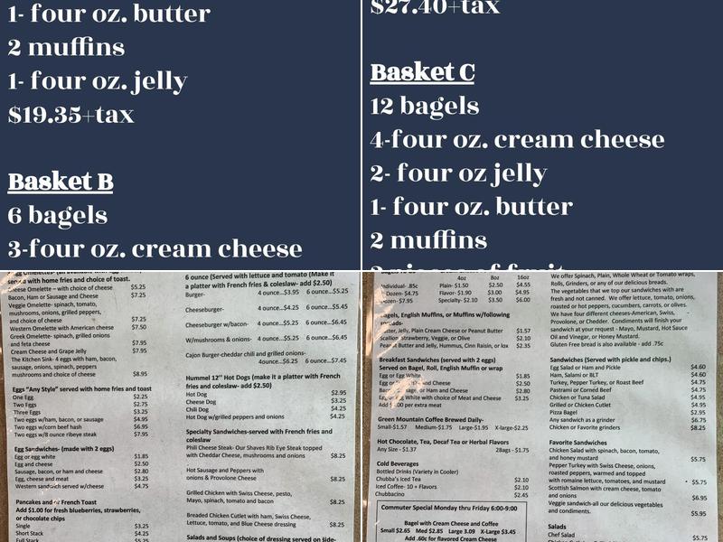 Chubba's Menu